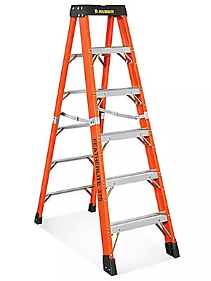 Heavy-duty fiberglass stepladder – 6 ft